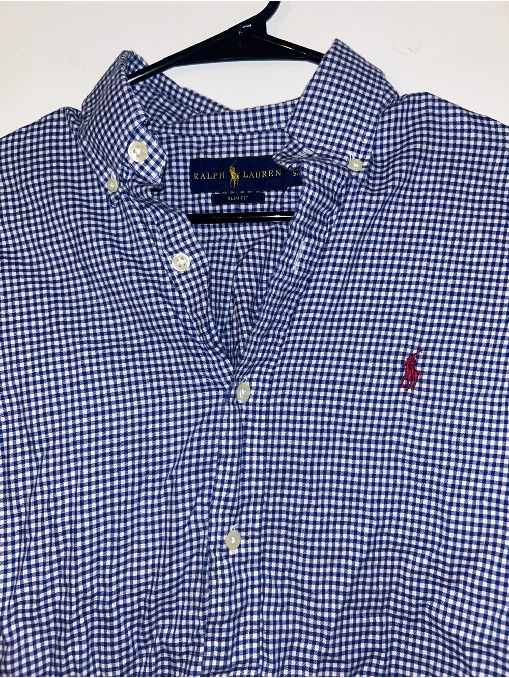 Polo Ralph Lauren Gingham Slim Fit Button Down Shirt Small 100% cotton